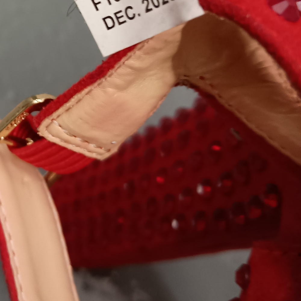 Ruby Red Sparkling Heels Pazzle Size 10 - image 3